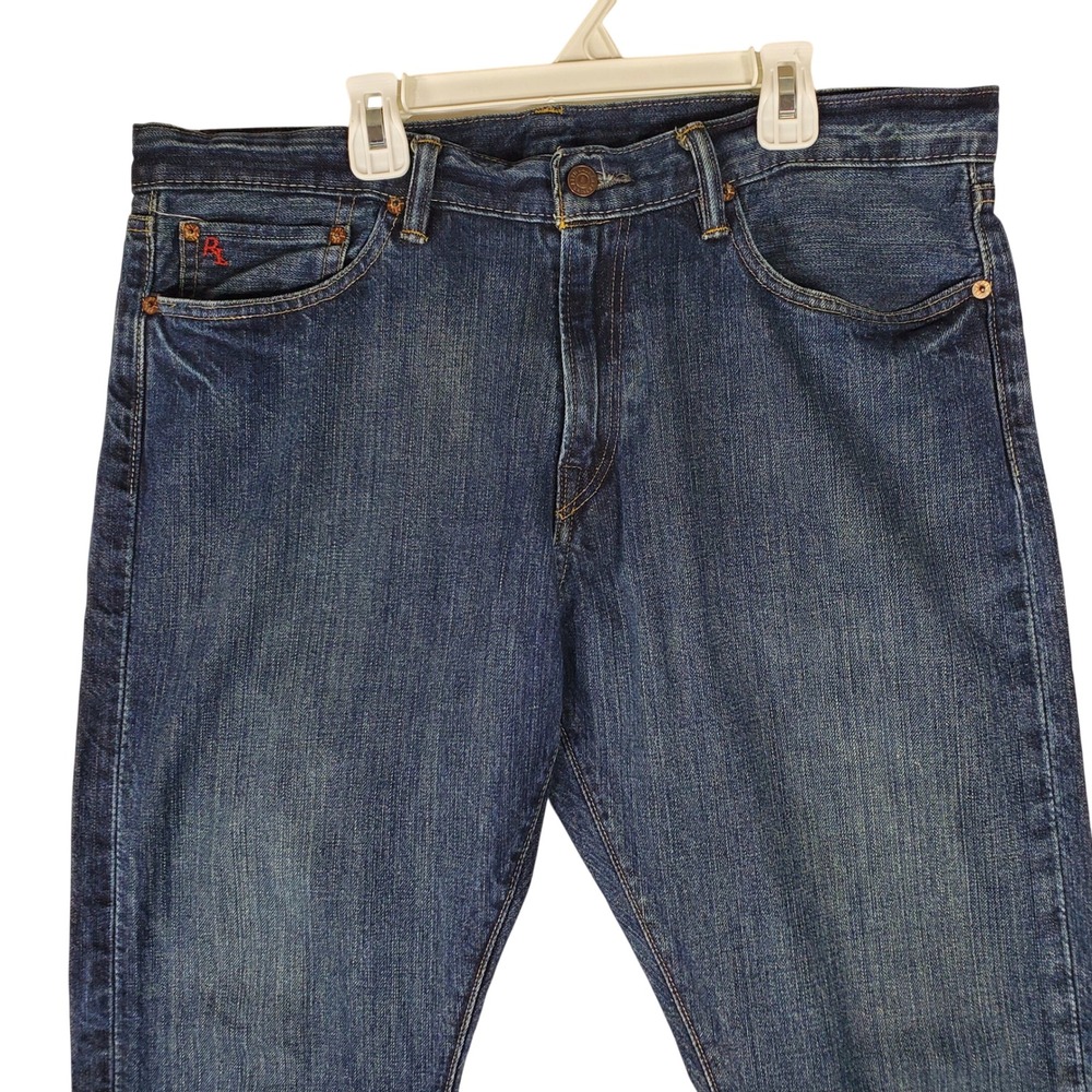 Polo Ralph Lauren Slim Straight Fit Jeans Mens 34x30 Medium Wash Blue Denim